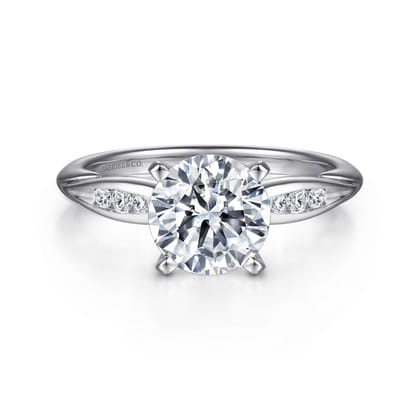 Quinn - 14K White Gold Round Diamond Engagement Ring