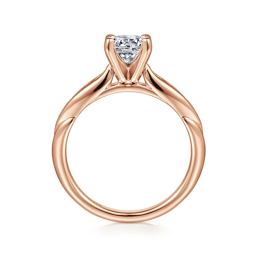 Quinn - 14K White-Rose Gold Round Diamond Channel Set Engagement Ring - 0.09 ct - Shot 2