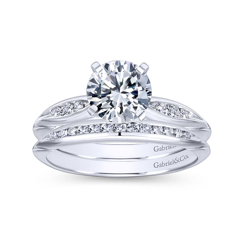 Quinn - Platinum Round Diamond Channel Set Engagement Ring - 0.09 ct - Shot 4