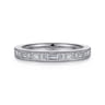 Fancy Wedding Ring in 14k White Gold with Baguette Natural Diamond at Gabriel & Co.