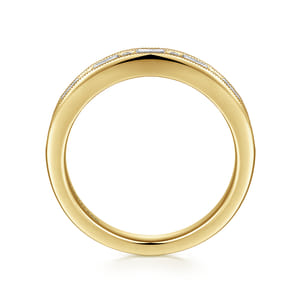 Raigne - 14K Yellow Gold Channel Set Baguette and Round Diamond Anniversary Band