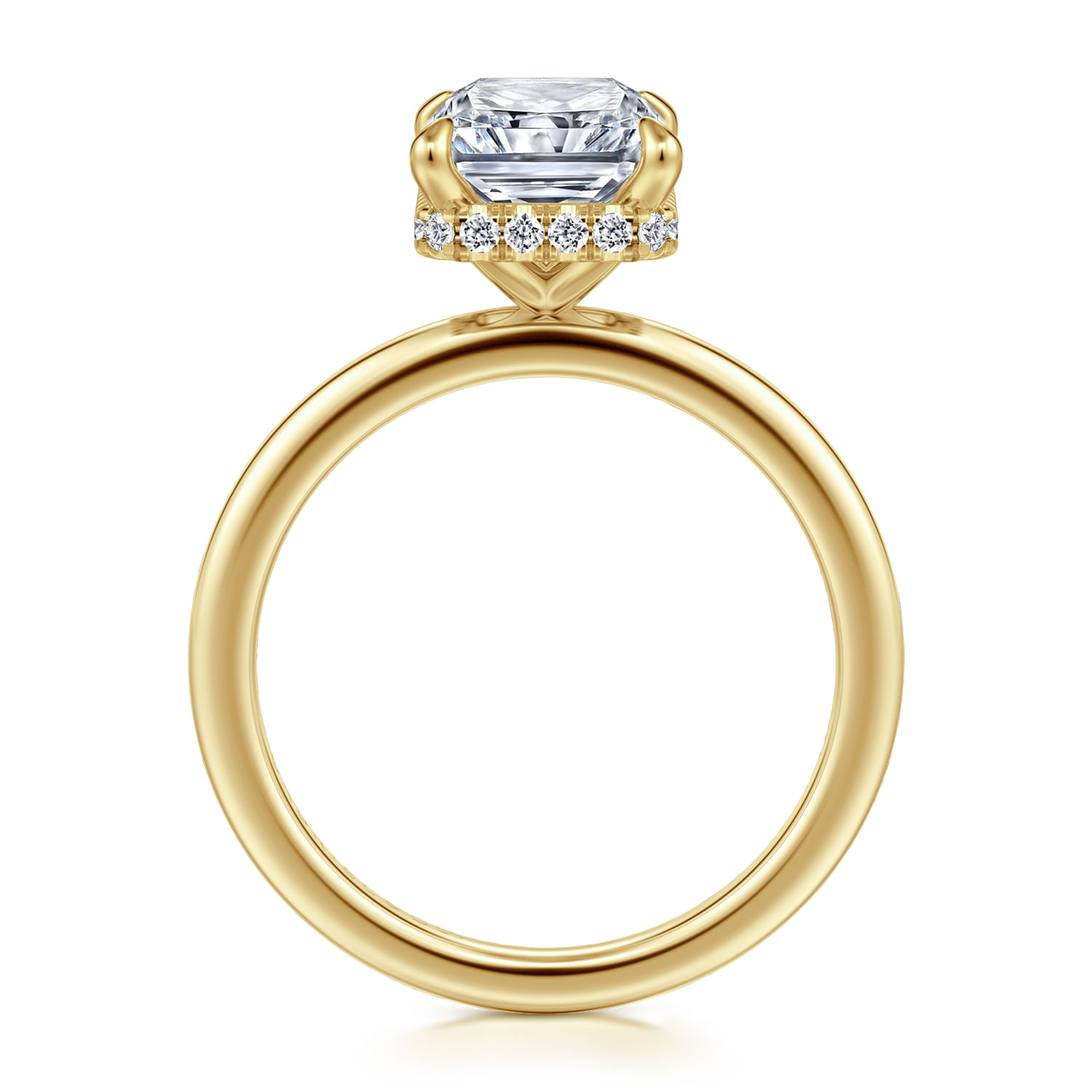 Rainah - 14K White Gold Hidden Halo Radiant Cut Diamond Engagement Ring