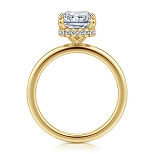 Rainah - 14K White Gold Hidden Halo Radiant Cut Diamond Engagement Ring