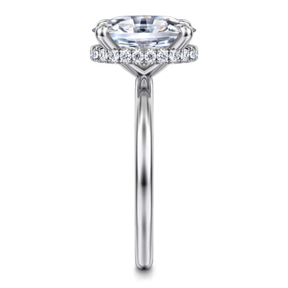 Rainah - 14K White Gold Oval Diamond Engagement Ring