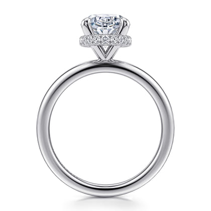Rainah - 14K White Gold Oval Diamond Engagement Ring