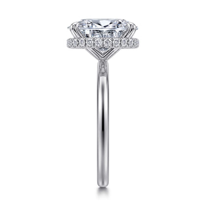 Rainah - 14K White Gold Oval Diamond Engagement Ring