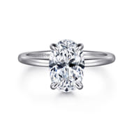 Rainah - 14K White Gold Oval Diamond Engagement Ring