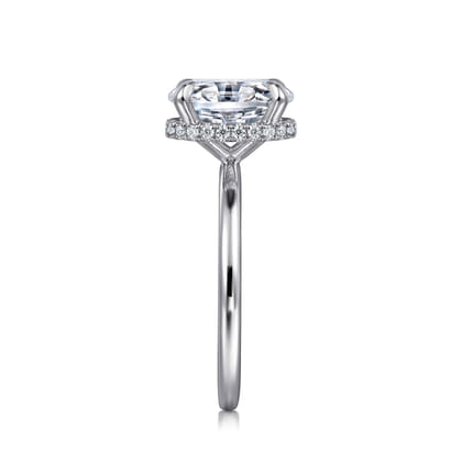 Rainah - 14K White Gold Oval Diamond Engagement Ring