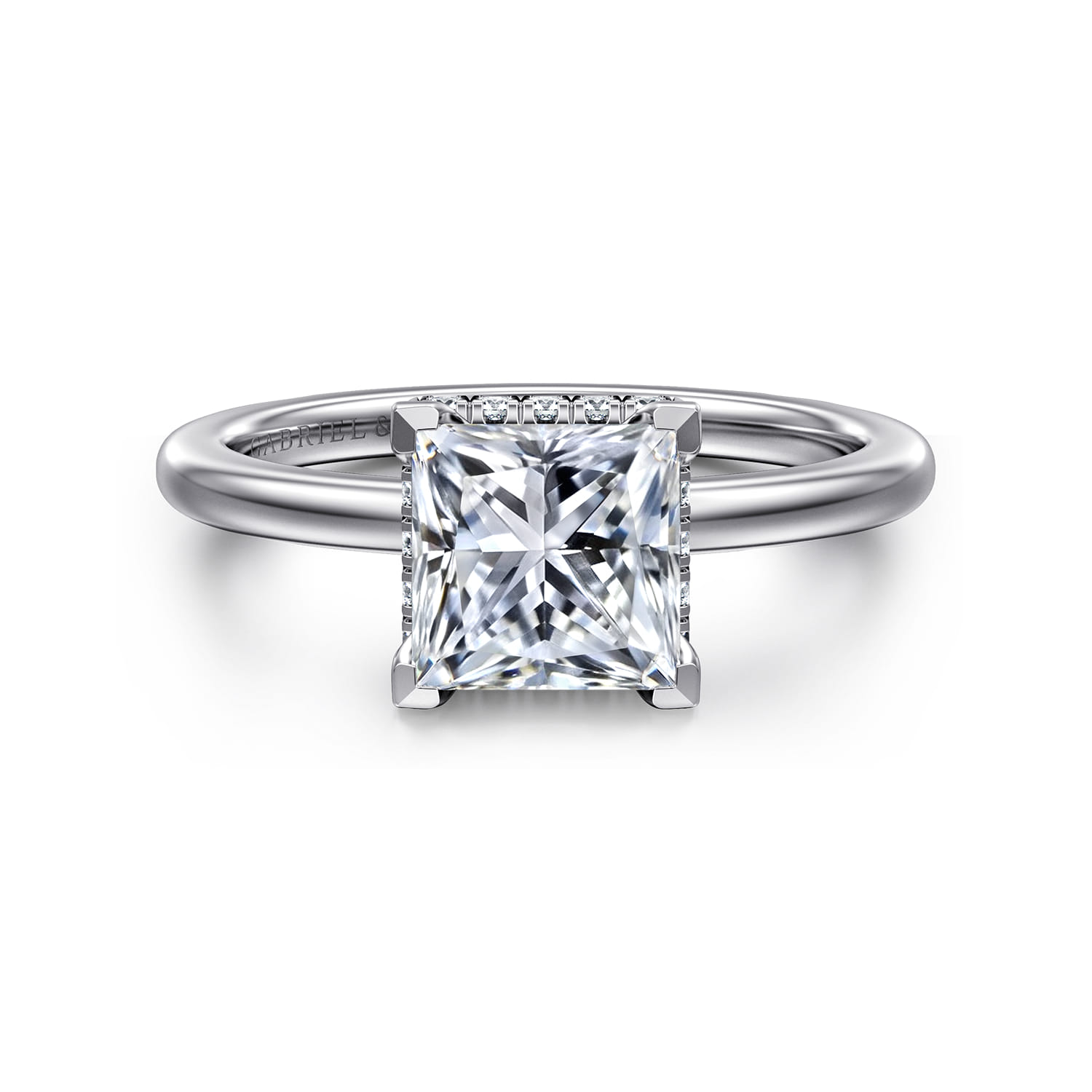 Rainah - 14K White Gold Princess Diamond Engagement Ring