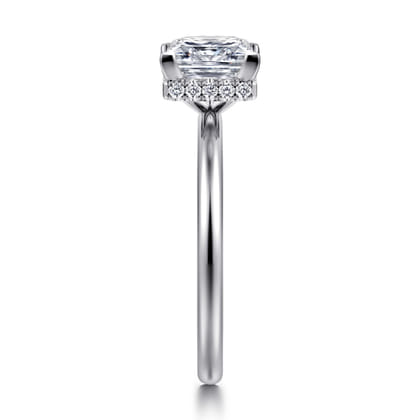 Rainah - 14K White Gold Princess Hidden Halo Diamond Engagement Ring