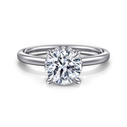 Rainah - 14K White Gold Round Diamond Engagement Ring