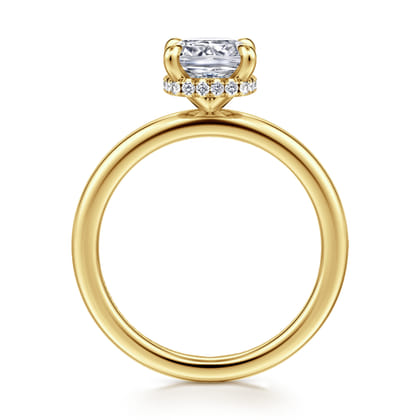 Rainah - 14K Yellow Gold Cushion Cut Diamond Engagement Ring