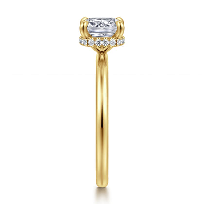 Rainah - 14K Yellow Gold Cushion Cut Diamond Engagement Ring