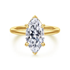 Rainah - 14K Yellow Gold Marquise Shape Diamond Engagement Ring