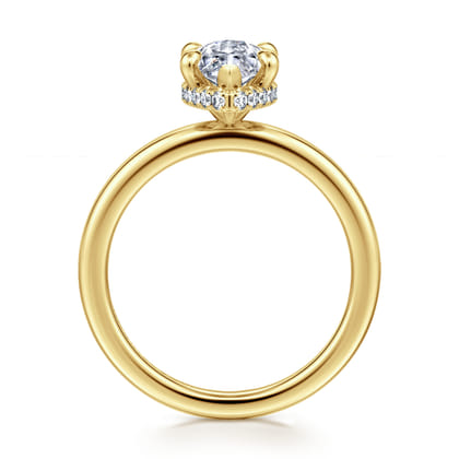 Rainah - 14K Yellow Gold Marquise Shape Diamond Engagement Ring