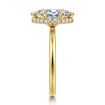 Rainah - 14K Yellow Gold Marquise Shape Diamond Engagement Ring