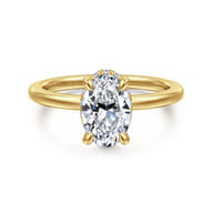 Rainah - 14K Yellow Gold Oval Diamond Engagement Ring