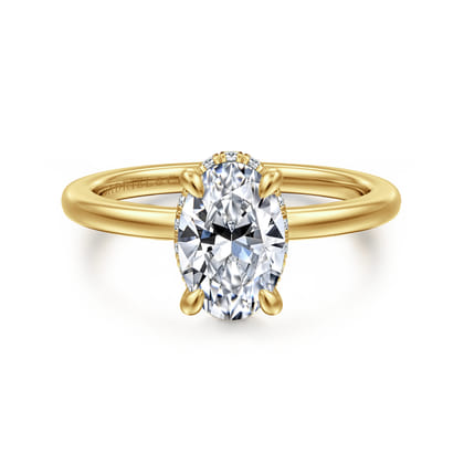 Rainah - 14K Yellow Gold Oval Diamond Engagement Ring