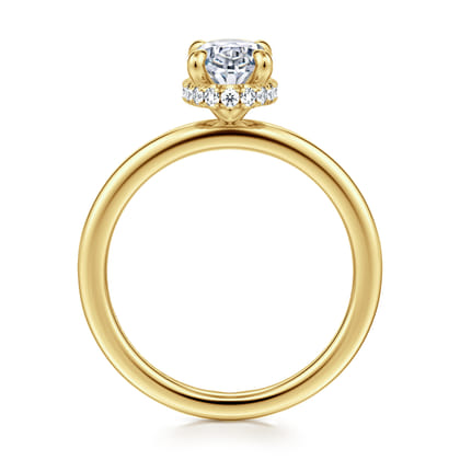 Rainah - 14K Yellow Gold Oval Diamond Engagement Ring