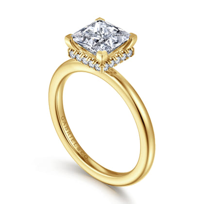 Rainah - 14K Yellow Gold Princess Diamond Engagement Ring