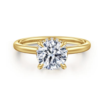 Rainah - 14K Yellow Gold Round Diamond Engagement Ring
