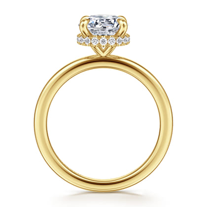 Rainah - 14K Yellow Gold Round Diamond Engagement Ring