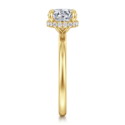 Rainah - 14K Yellow Gold Round Diamond Engagement Ring