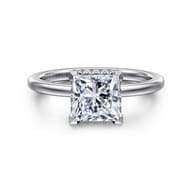 Rainah - 18K White Gold Princess Diamond Engagement Ring