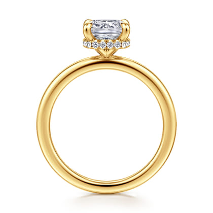 Rainah - 18K Yellow Gold Cushion Cut Diamond Engagement Ring