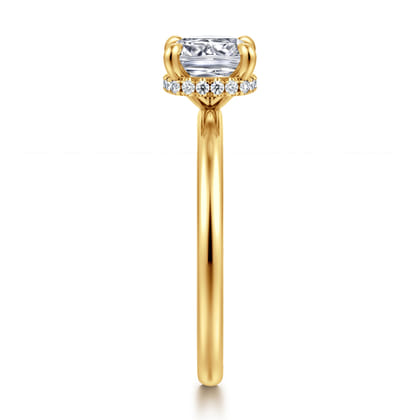 Rainah - 18K Yellow Gold Cushion Cut Diamond Engagement Ring