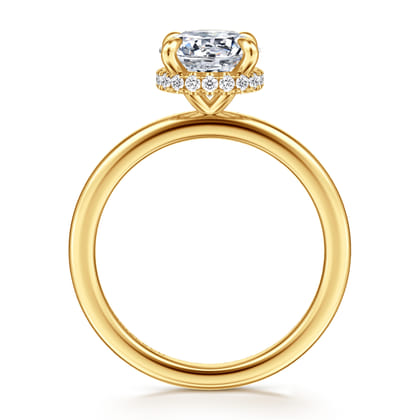 Rainah - 18K Yellow Gold Round Diamond Engagement Ring