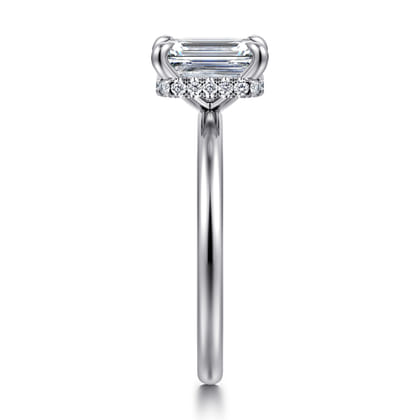 Rainah - Platinum Emerald Cut Diamond Engagement Ring