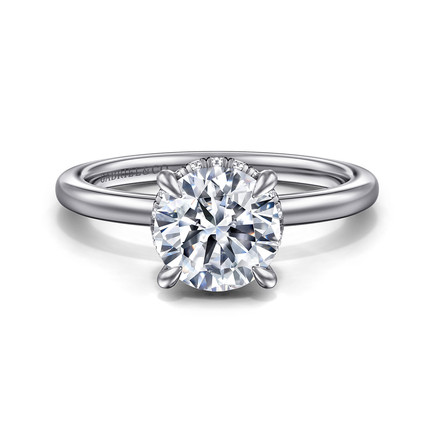 Rainah - Platinum Round Diamond Engagement Ring