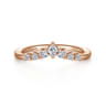Curved Wedding Ring in 14k Rose Gold with  Natural Diamond at Gabriel & Co.