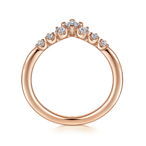 Raine - Curved 14K Rose Gold Princess Cut and Round Diamond Anniversary Band