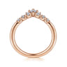 Curved Wedding Ring in 14k Rose Gold with  Natural Diamond at Gabriel & Co.