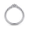 Curved Wedding Ring in 14k White Gold with Princess Cut Natural Diamond at Gabriel & Co.