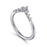 Curved Wedding Ring in 14k White Gold with Princess Cut Natural Diamond at Gabriel & Co.