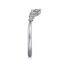 Curved Wedding Ring in 14k White Gold with Princess Cut Natural Diamond at Gabriel & Co.