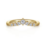 Curved Wedding Ring in 14k Yellow Gold with Round Natural Diamond at Gabriel & Co.