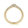 Curved Wedding Ring in 14k Yellow Gold with Round Natural Diamond at Gabriel & Co.