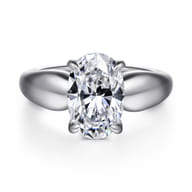 Raven - 14K White Gold Oval Diamond Engagement Ring