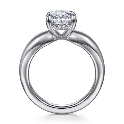 Raven - 14K White Gold Oval Diamond Engagement Ring