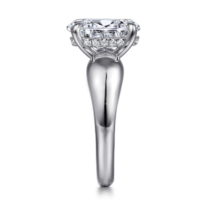 Raven - 14K White Gold Oval Diamond Engagement Ring
