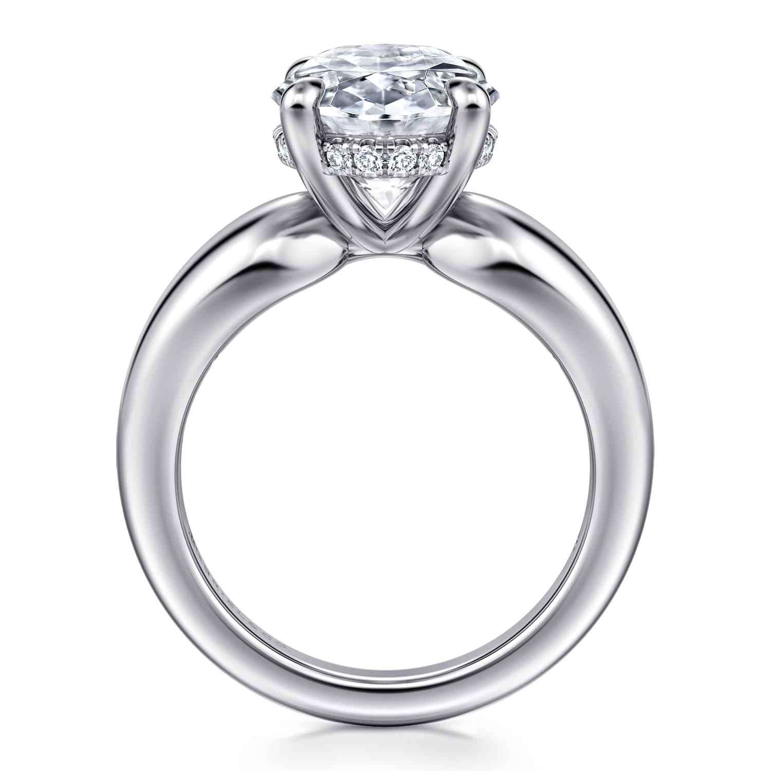 Raven - 14K White Gold Oval Diamond Engagement Ring