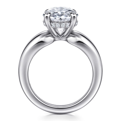 Raven - 14K White Gold Oval Diamond Engagement Ring