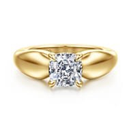 Raven - 14K Yellow Gold Cushion Cut Diamond Engagement Ring