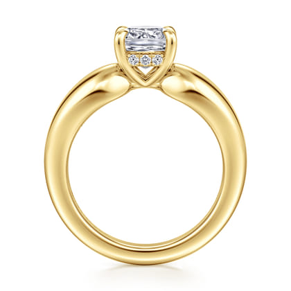 Raven - 14K Yellow Gold Cushion Cut Diamond Engagement Ring