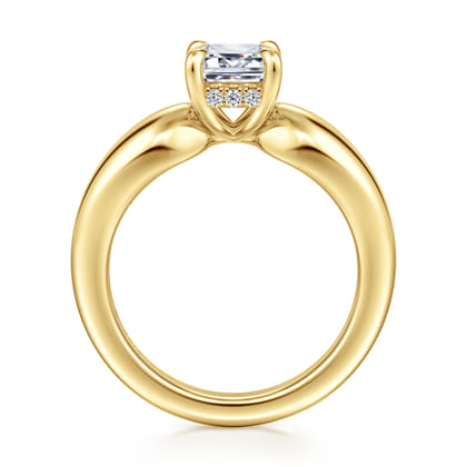 Raven - 14K Yellow Gold Emerald Cut Diamond Engagement Ring