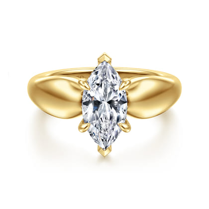 Raven - 14K Yellow Gold Marquise Shape Diamond Engagement Ring